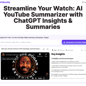 VidBuddy – AI YouTube Video Summarizer ( Chrome Extension )